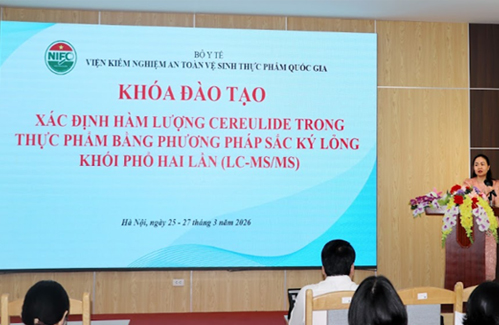 Tổ chức Khóa đào tạo “Xác định hàm lượng cereulide trong thực phẩm bằng phương pháp sắc ký lỏng khối phổ LC-MS/MS”